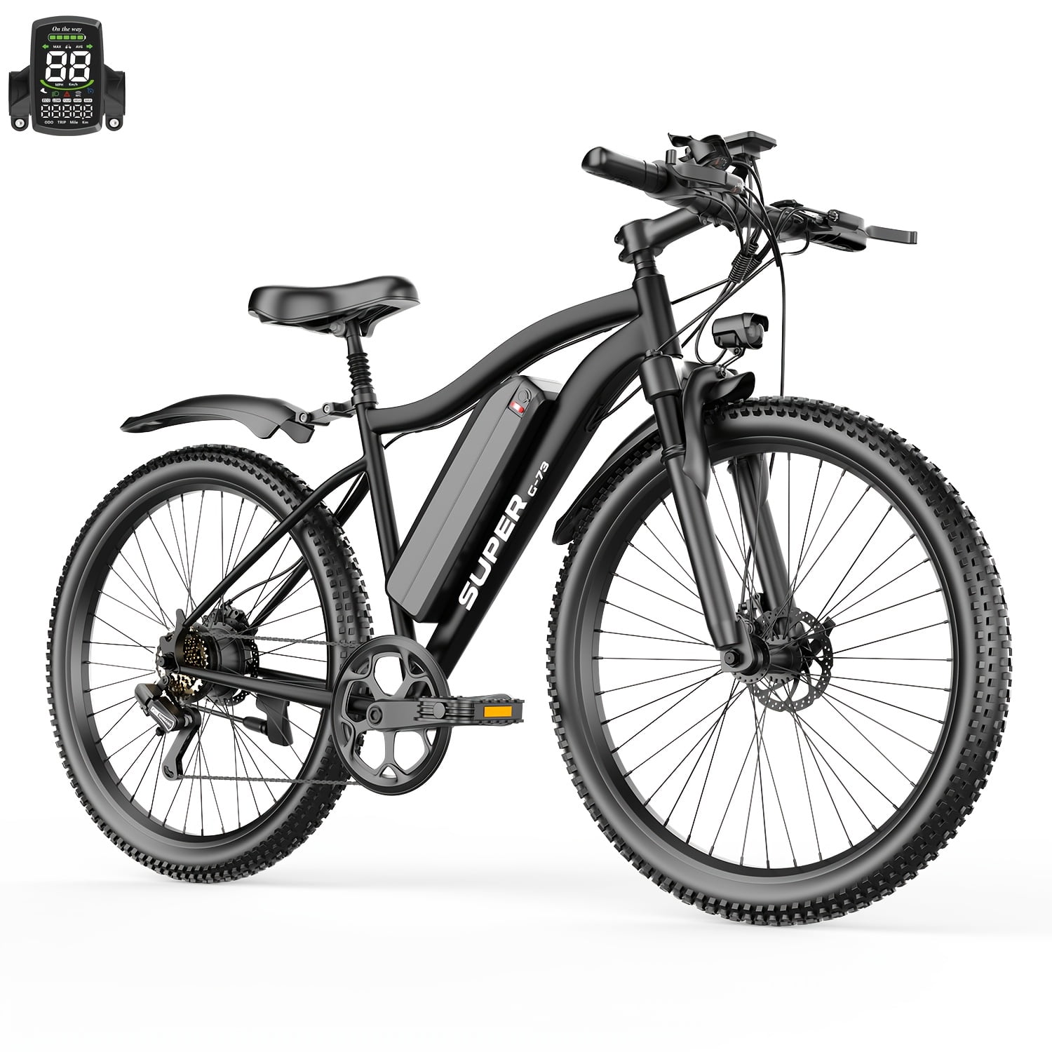 Adult Electric Bicycle, Electric Mountain Bike, 500W-740W(Peak) Motor, 15-20 Mph, Can Travel Over 10-45 Miles On A Single Charge, 48V 10AH/13AH Detachable Battery, Front Fork Suspension