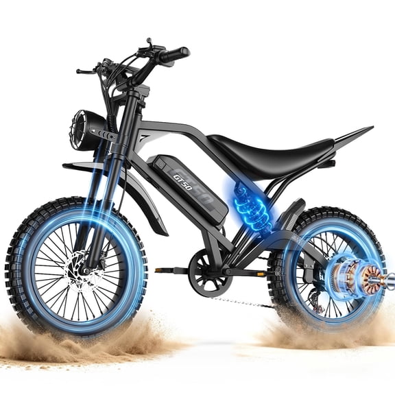 Adult Electric Bike 2500W Brushless Motor, 48V 25AH Long Range Battery, 26" Fat Tire E-Bike, 25MPH, 7-Speed, IPX5 Waterproof, Electric Bicycle for Mountain, Beach, Commute