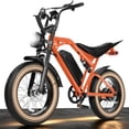 thumbnail image 1 of Adult Electric Dirt Bike – 29 MPH, 48V 20.8Ah Battery, 20"x4.0 Fat Tires, Up to 80 Miles Range, NFC Unlock, 7-Speed Dual Suspension, Streamlined Frame, Orange, 1 of 7