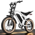 thumbnail image 1 of Adult Electric Dirt Bike – 29 MPH, 48V 20.8Ah Battery, 20"x4.0 Fat Tires, Up to 80 Miles Range, NFC Unlock, 7-Speed Dual Suspension, Streamlined Frame, White, 1 of 6