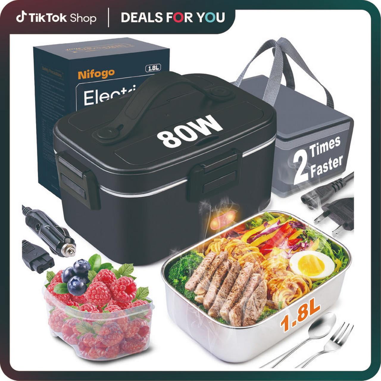 Adult Electric Lunch Box Food Warmer, Heating Lunch Box 12V/24V/110V ...