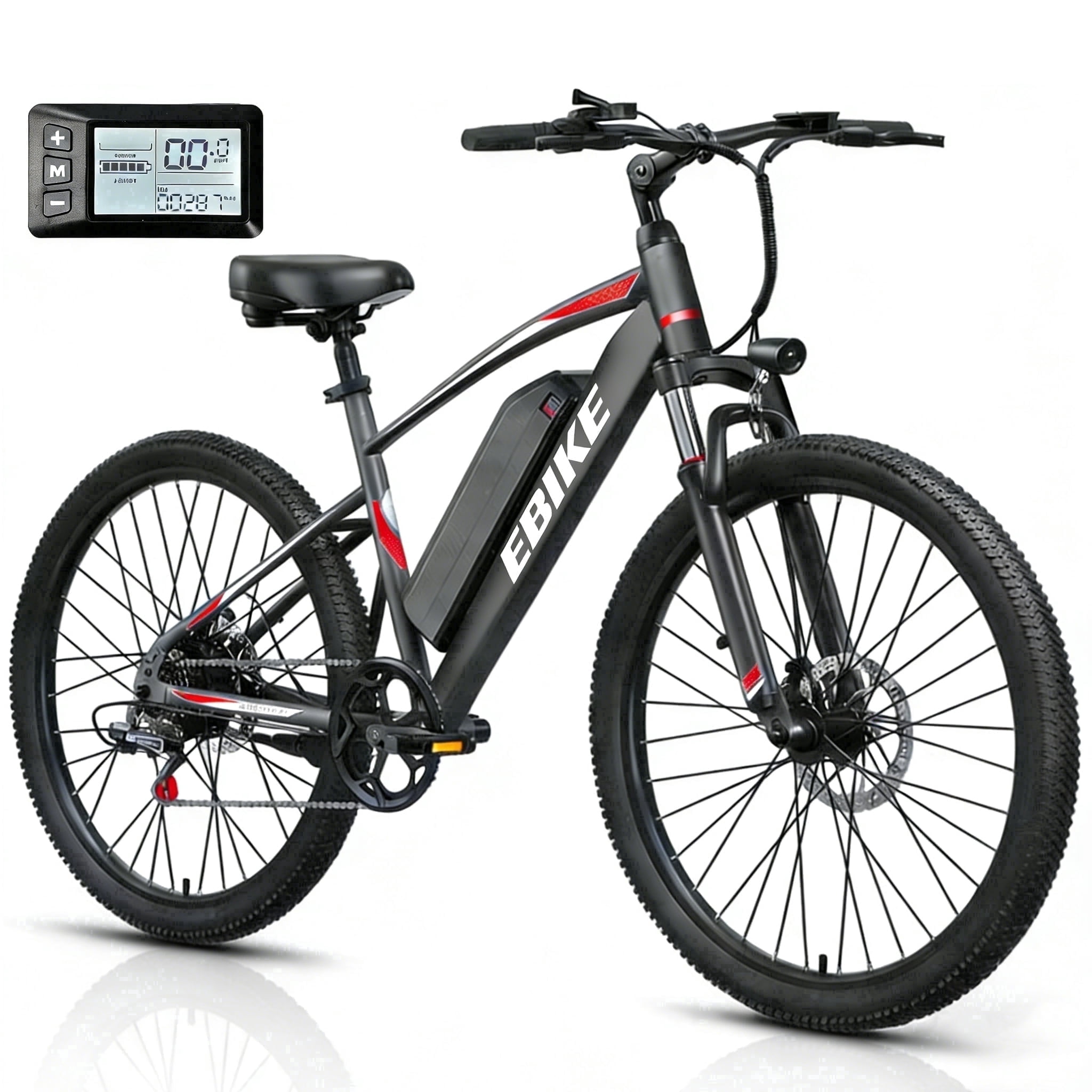 Adult Electric Mountain Bike, 749W Peak Motor, 20MPH & 40 Mile Range, 432Wh Removable Battery, 7-Speed, 26" Tires, UL2849 Certified Ebike