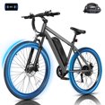 thumbnail image 1 of Adult Electric Mountain Bike – 27.5" 21-Speed, 1200W Brushless Motor, 28 MPH, 48V 13Ah Removable Battery, Step-Over Frame, NFC Unlock, Gray with Lock, 1 of 6