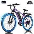thumbnail image 1 of ESKUTE Adult Electric Mountain Bike – 27.5" 21-Speed, 750W Motor 20 MPH, 48V 13Ah Removable Battery, Step-Over Frame, NFC Unlock, Purple with Fender, Rack & Lock, 1 of 6