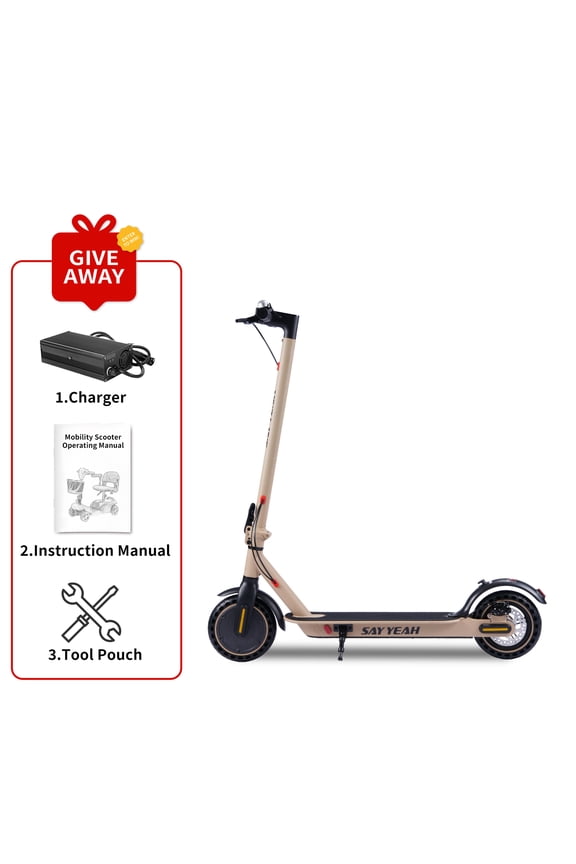 Adult Electric Scooter-Designed for adults and teens with a 350W motor, speeds of 15-19 mph for commuting. Features LED headlights, brake taillights, and foldable design for easy portability.