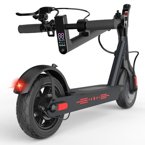 Foldable Adult Electric Scooter for Teens,High Speed 19 mph,Long Range,10" Solid Tire Motorized E Scooter Portable for Commuting,350W