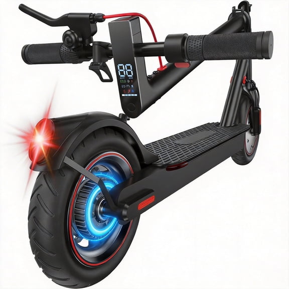 Adult Electric Scooter with Foldable Stem & Handlebar,8.5Solid Tires,3 Speed Modes up to 18 mph, LED Display,and Cruise Control for Urban Commuting