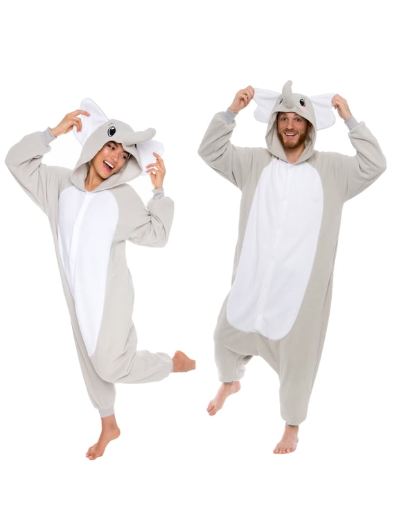 Adult Elephant Animal One Piece Unisex - Plush Cosplay Elephant Costume by Silver Lilly (Medium)