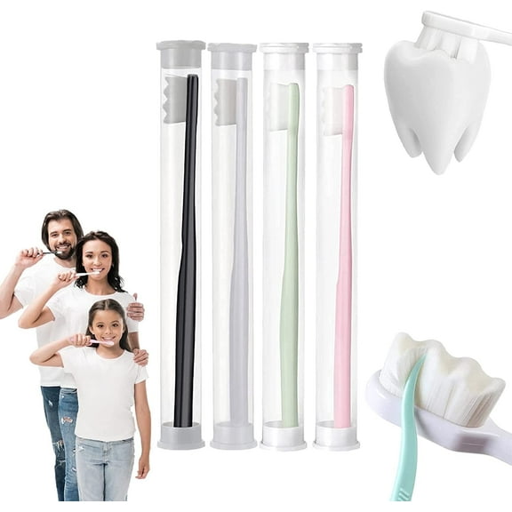 Adult Extra Soft Toothbrush with 20000 Soft Bristles, Scheam 4 Pack Micro Nano Manual Toothbrushes for Protect Sensitive Gums, ( Wave Bristle)Mother's Day Gift
