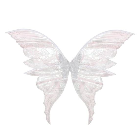 Adult Fairy Wings, Shiny Transparent Angel Wings, Halloween Costume Accessory White