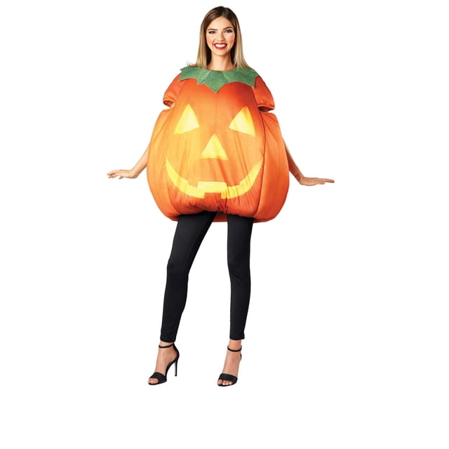 Pumpkin Second Skin Costume Adult Orange Black main image 0