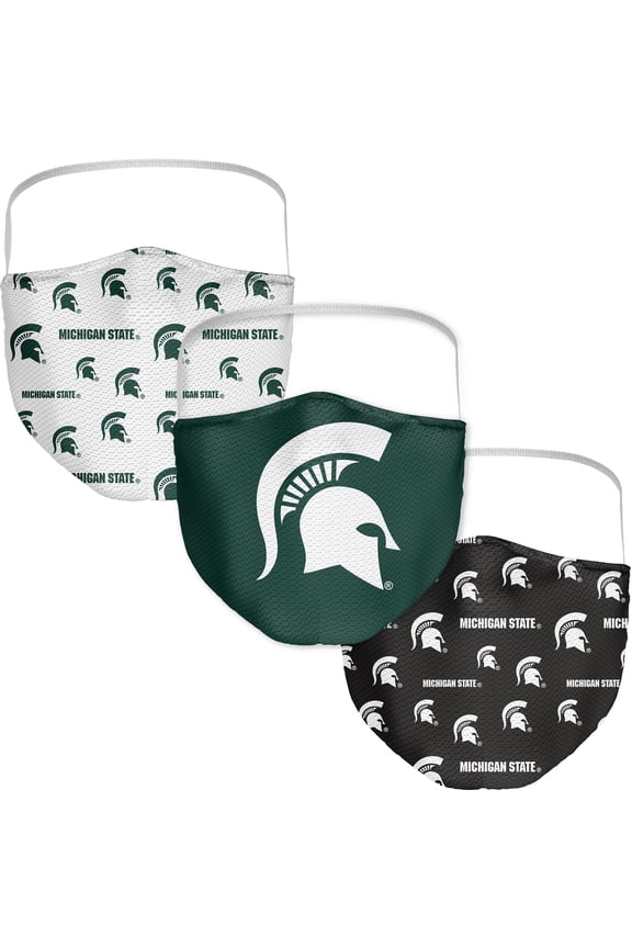 Adult Fanatics Branded Michigan State Spartans All Over Logo Face Covering 3-Pack