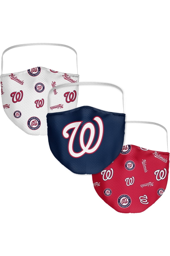 Adult Fanatics Washington Nationals All Over Logo Face Covering 3-Pack