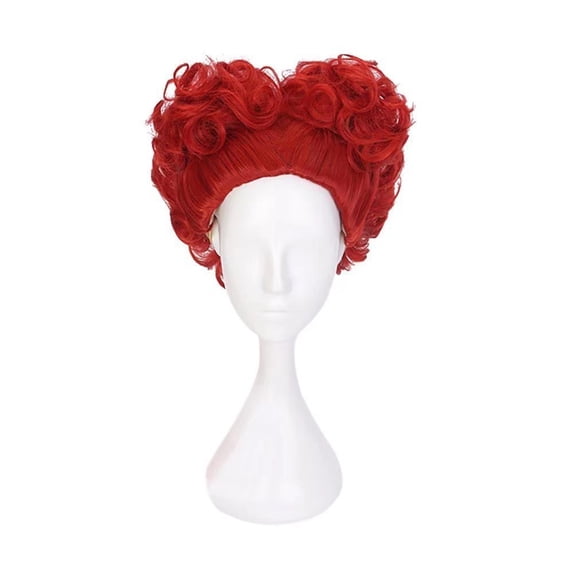 Adult Fantasy Costume Wig, 2 Styles Red Heart‑Shaped Curly Wig & Orange Fluffy Short Curly Wig, Synthetic Cosplay Wig for Halloween, Theme Party, Masquerade Dress‑Up