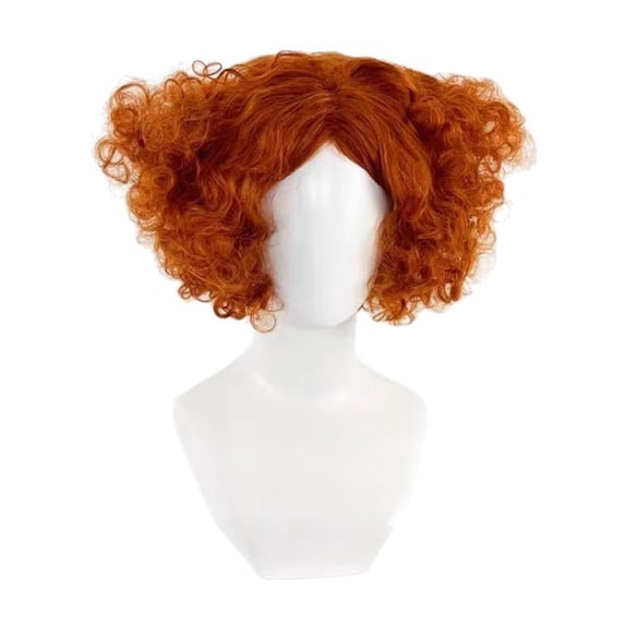 Adult Fantasy Costume Wig, 2 Styles Red Heart‑Shaped Curly Wig & Orange Fluffy Short Curly Wig, Synthetic Cosplay Wig for Halloween, Theme Party, Masquerade Dress‑Up