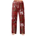 thumbnail image 1 of Adult Fashion Christmas Print Casual Pants with Drawstring Elastic Waist, Comfortable Sleepwear and Loungewear Trousers for Home Use,Wine,L, 1 of 7
