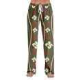 thumbnail image 1 of Adult Fashion Loose Christmas Print Casual Pants with Drawstring Elastic Waist, Comfortable Sleepwear and Loungewear Trousers for Home Use,Army Green,XL, 1 of 7