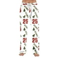 thumbnail image 1 of Adult Fashion Loose Christmas Print Casual Pants with Drawstring Elastic Waist, Comfortable Sleepwear and Loungewear Trousers for Home Use,White,L, 1 of 7