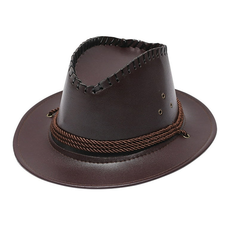 Adult Fashion Sun Protection Solid Western Cowboy Hat Leather Windproof Hat Cowboy Hat for Toddler Boy Leather Cowboy Hat Men Beach Hat Colorful Cowboy Hat Size 8 Cowboy Hat BeardD295 Walmart