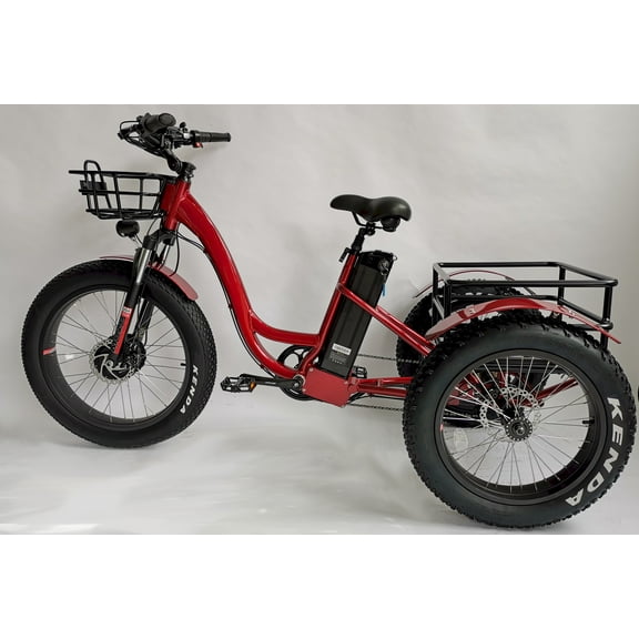 Adult Fat Tire 3 Wheel Bikes Tricycles 7 Speed Cruise Trike with Shopping Large Basket for Women Men Vacation Outing Camping Entertainment Household Three-Wheeled Bicycles
