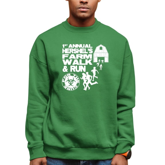 Adult First Annual Hershel's Farm Walk & Run For The Cure Sweatshirt Crewneck