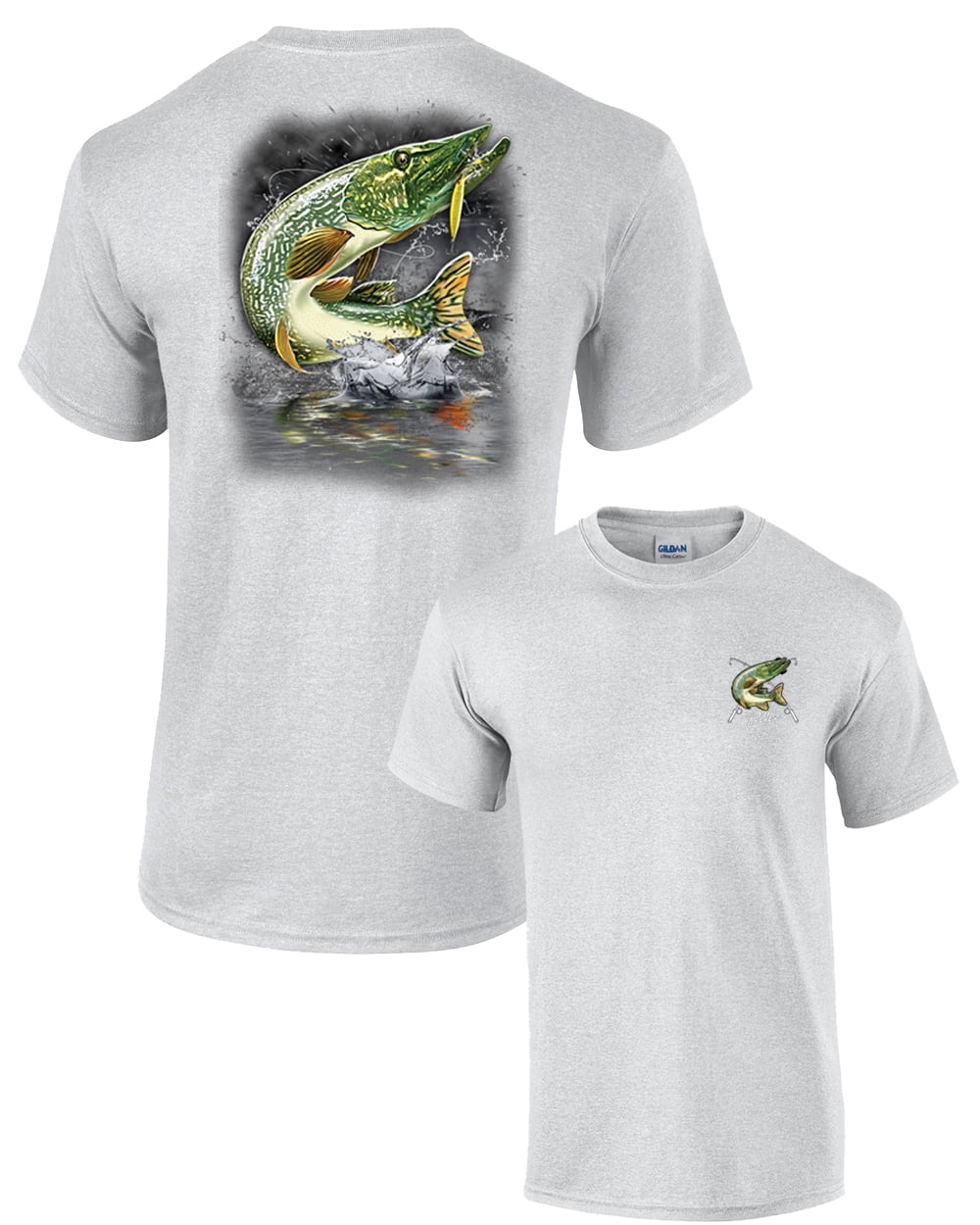 Big Bass Fishing Mens Short Sleeve T-Shirt Outdoors Angler Tee 20427hd1