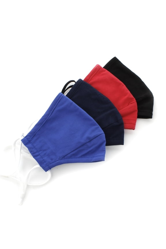 Adult Fitted Cotton Cloth Face Mask w/ Filter Pocket - Reusable Fabric Comfortable Face Mask - 3 Layer - Washable w/ Adjustable Ear Loops and Nose Bridge - Variety Pack A