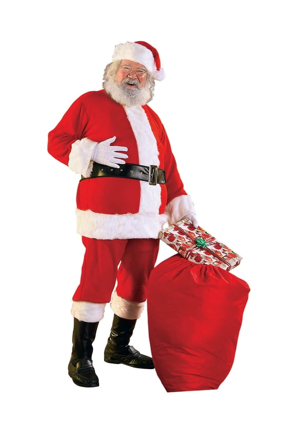 Flannel Santa Suit Costume for Adults, Men's One Size