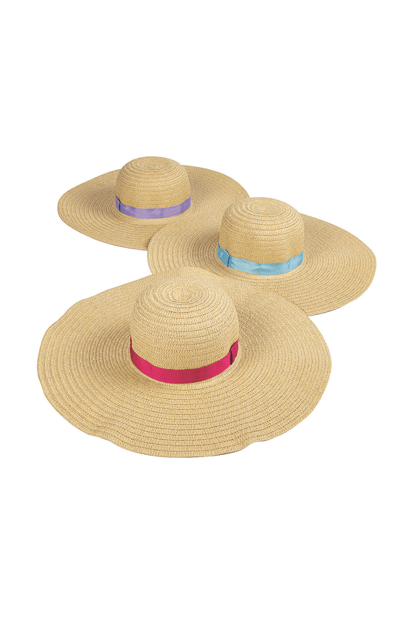 Adult Floppy Sun Hats - Apparel Accessories - 6 Pieces