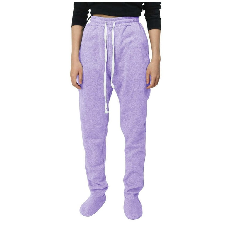 Adult Footed Sweatpants With Fleece Lined Feet Extremely Soft And Warm Footing Walmart