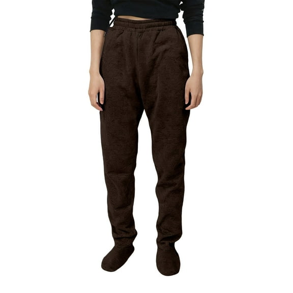 Adult Footed Sweatpants with Sherpa Fleece Lined Feet, Extremely Soft and Warm Footing