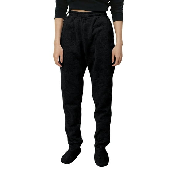 Adult Footed Sweatpants with Sherpa Fleece Lined Feet, Extremely Soft and Warm Footing