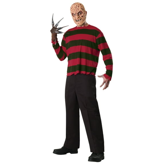 Adult Freddy Krueger Mask and Printed Shirt