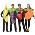 thumbnail image 1 of Rasta Imposta Fruit Group Costume Set for Adults with Banana, Grapes, Apple, Peach Jumpsuits, 4 Count, 1 of 5