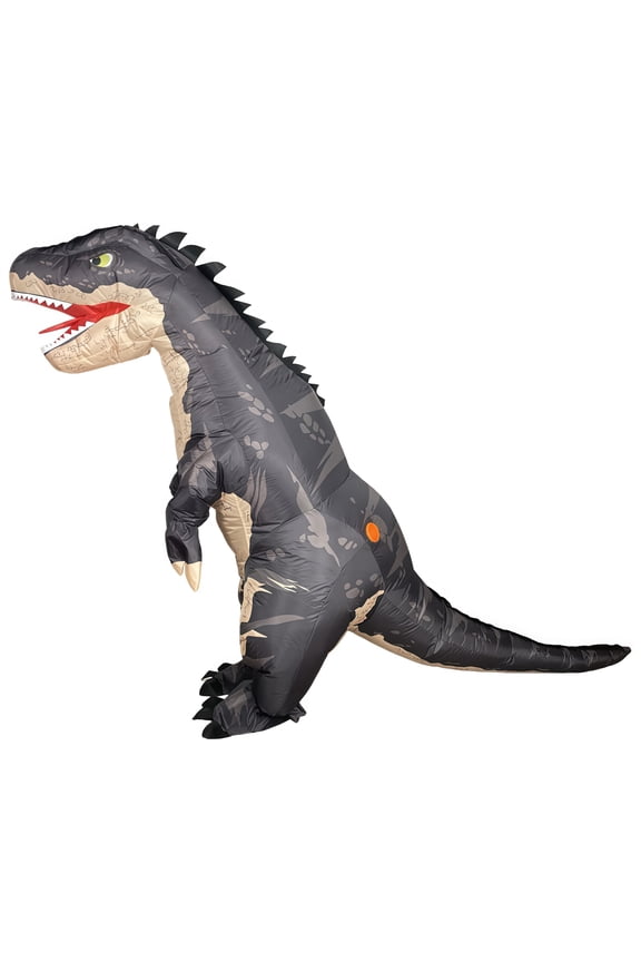 Adult Full Body Inflatable Black Camo T-Rex Costume - Jurassic Dinosaur Halloween Party Outfit (Fits 59"74.8" / 150-190cm)