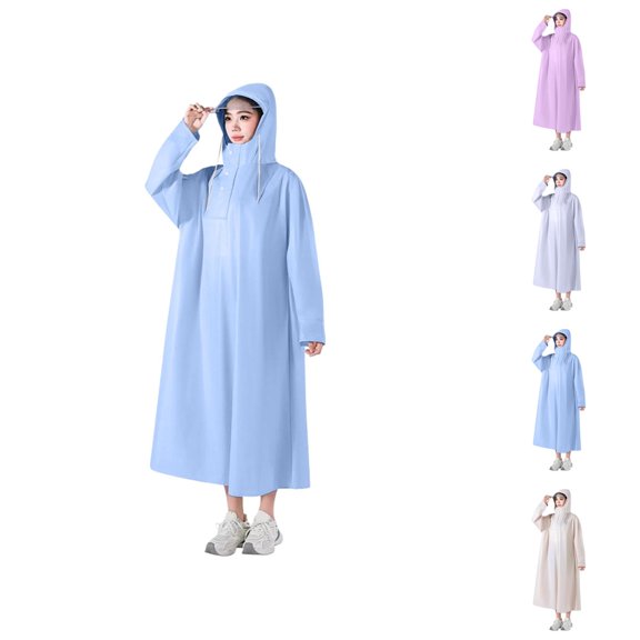 Adult Full Length Waterproof Raincoat Hooded Riding Rain Jacket for Bicycle, Motorcycle & Outdoor Commuting