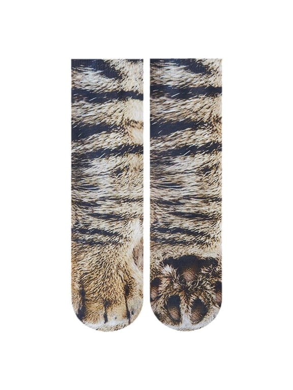 Adult Funny Animal Paws Socks for Cat Tiger Dog Leopard Claw 3D Print Crew Hosie