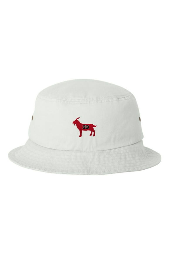 Adult G.O.A.T. Jordan #23 Goat Greatest Of All Time Embroidered Bucket Cap Dad Hat