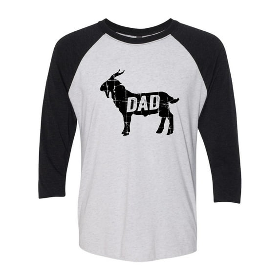 Adult GOAT Dad Greatest Of All Time Funny Father's Day 3/4 sleeve T-Shirt