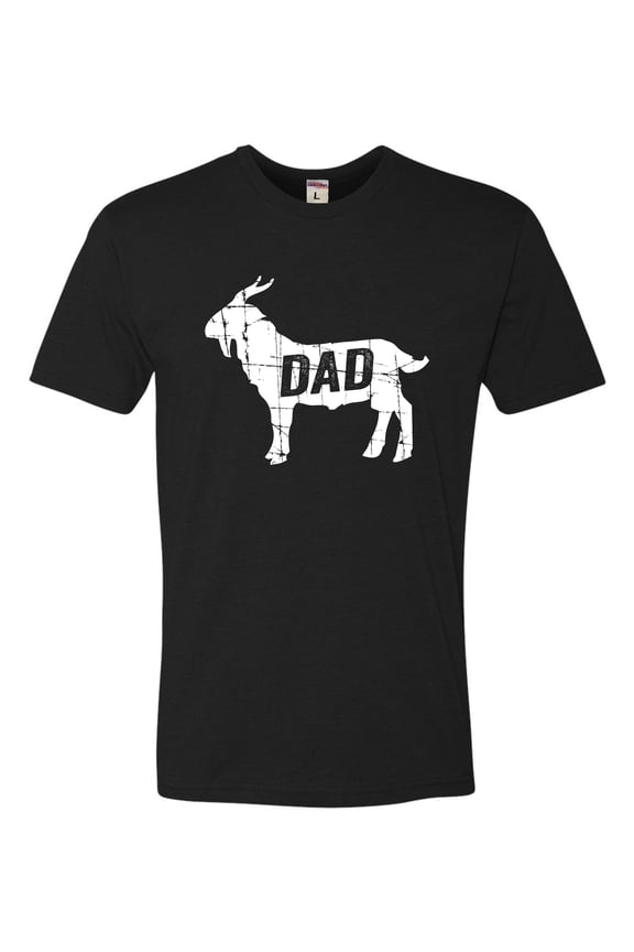 Adult GOAT Dad Greatest Of All Time Funny Father's Day Deluxe T-Shirt