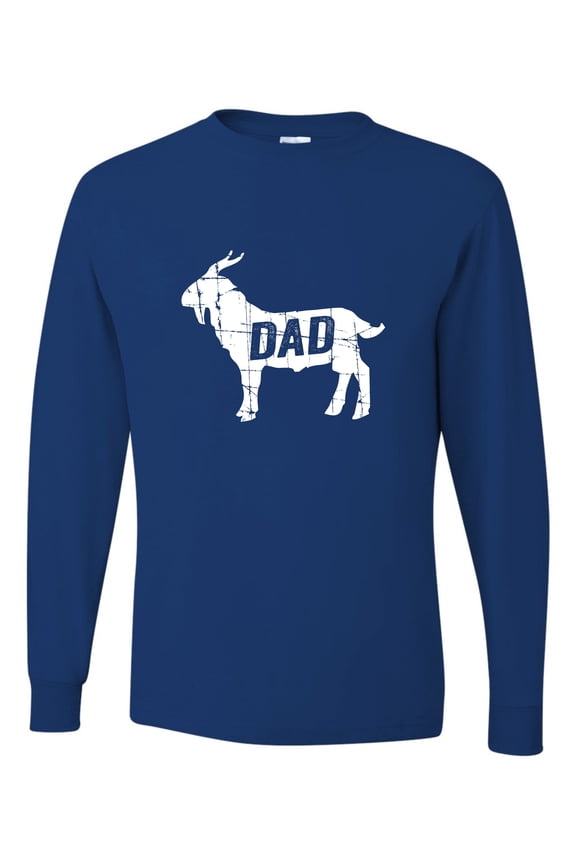 Adult GOAT Dad Greatest Of All Time Funny Father's Day Long Sleeve T-Shirt