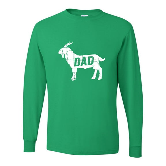 Adult GOAT Dad Greatest Of All Time Funny Father's Day Long Sleeve T-Shirt