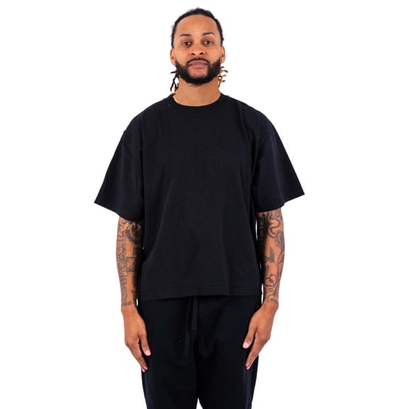 Adult Garment-Dyed Drop-Shoulder T-Shirt - BLACK M