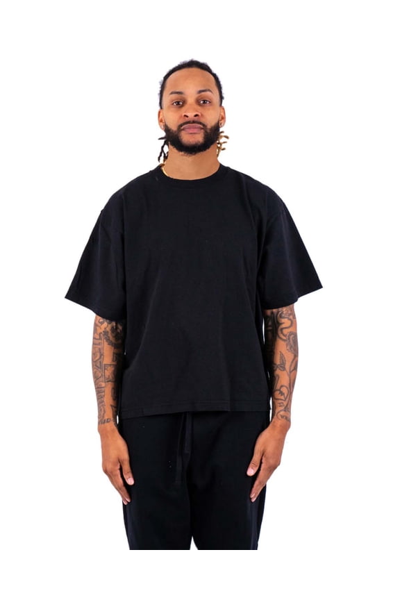Adult Garment-Dyed Drop-Shoulder T-Shirt - BLACK M