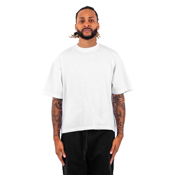 Adult Garment-Dyed Drop-Shoulder T-Shirt - WHITE M