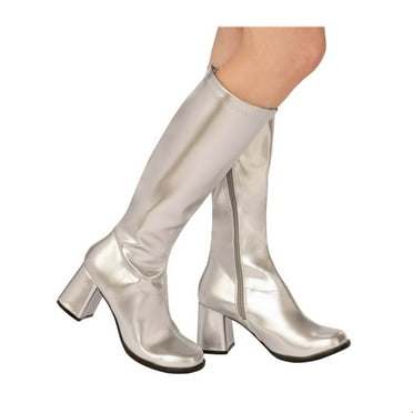 Gogo Boot Covers Adult Silver Costume Accessory main image 1