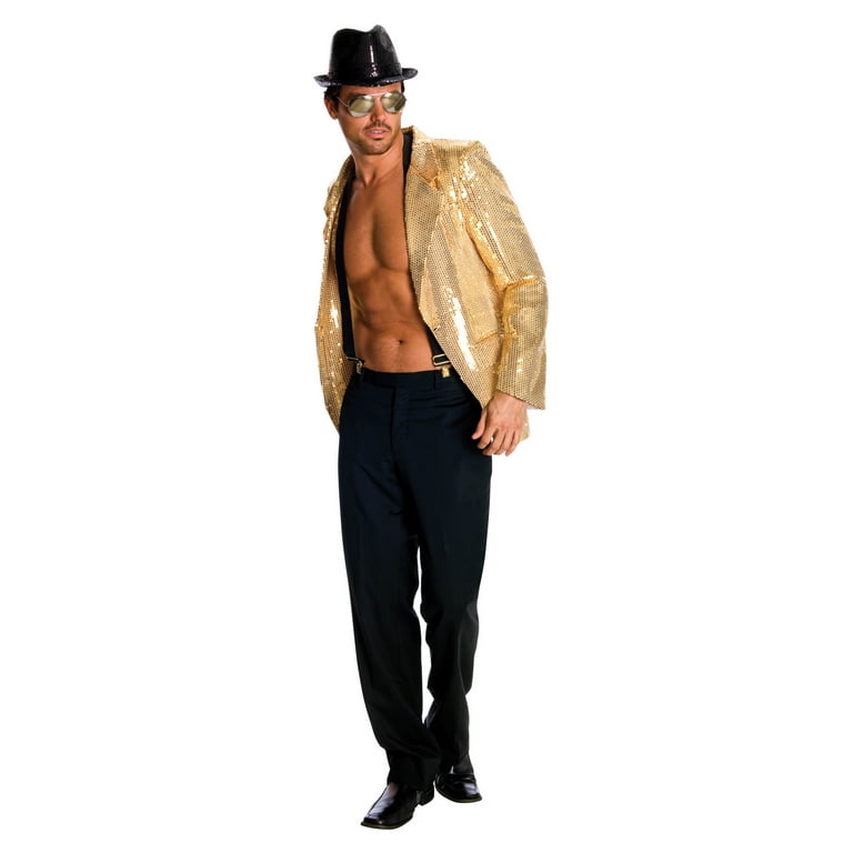 Sequin Jacket Mens Adult Gold Sequin Jacket Mens Adult Gold