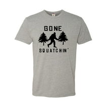 Adult Gone Squatchin' Gone Squatching Bigfoot Sasquatch Deluxe T-Shirt