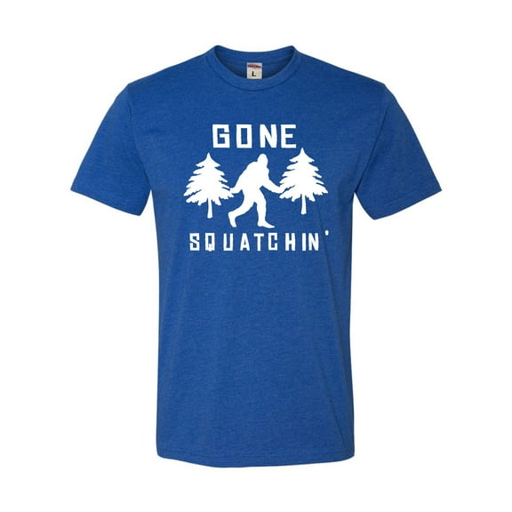 Adult Gone Squatchin' Gone Squatching Bigfoot Sasquatch Deluxe T-Shirt