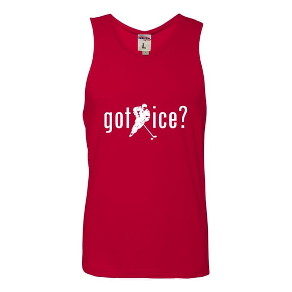 Adult Got Ice? Hockey Lovers Sleeveless Tank Top Cotton T-Shirt